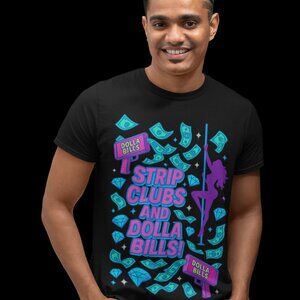OffRoxbury Strip Clubs and Dolla Bills T Shirt – Neon Nightlife Party Tee